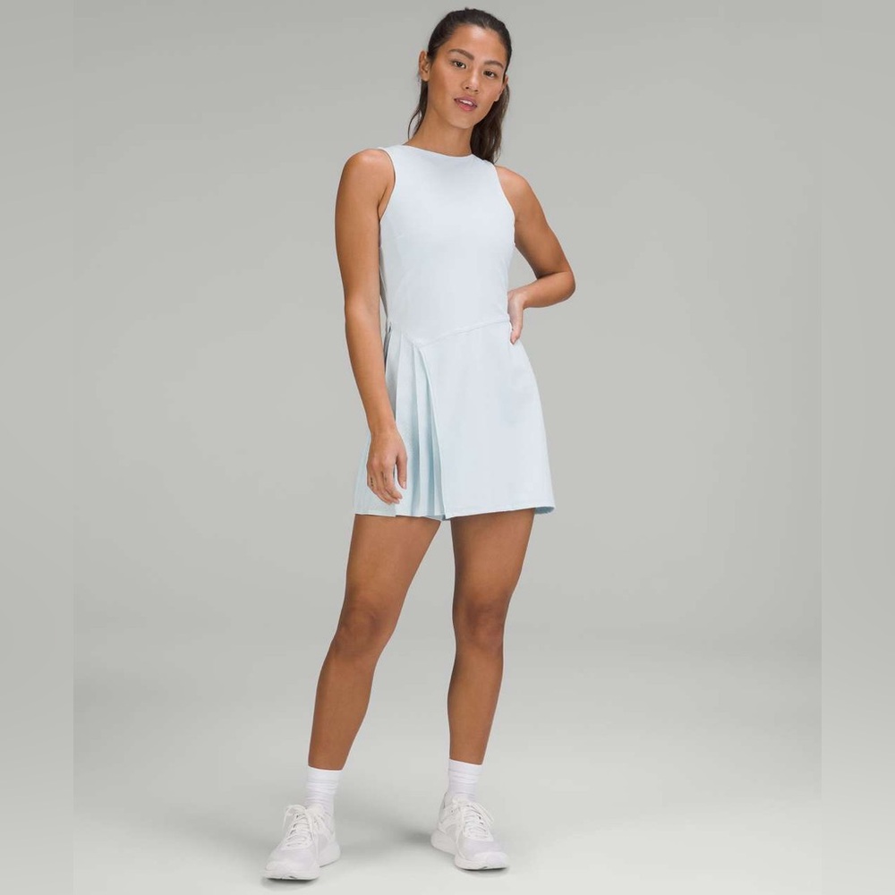 Lululemon Nulux Asymmetrical Tennis Dress Powder Blue sz 12